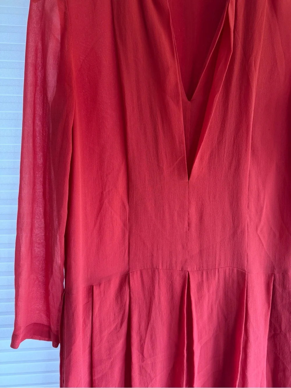 Tory Burch silk coral drop waist pleated dress size 4